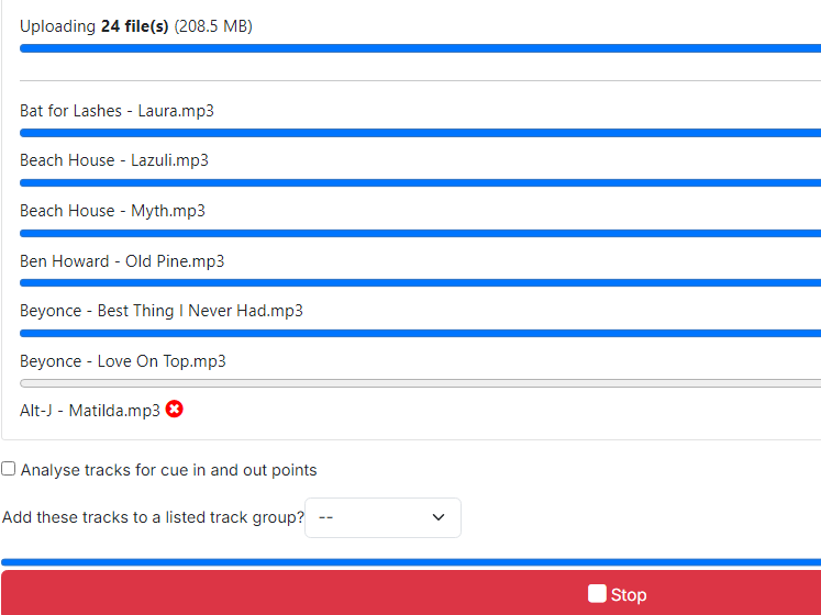 Upload tracks from home