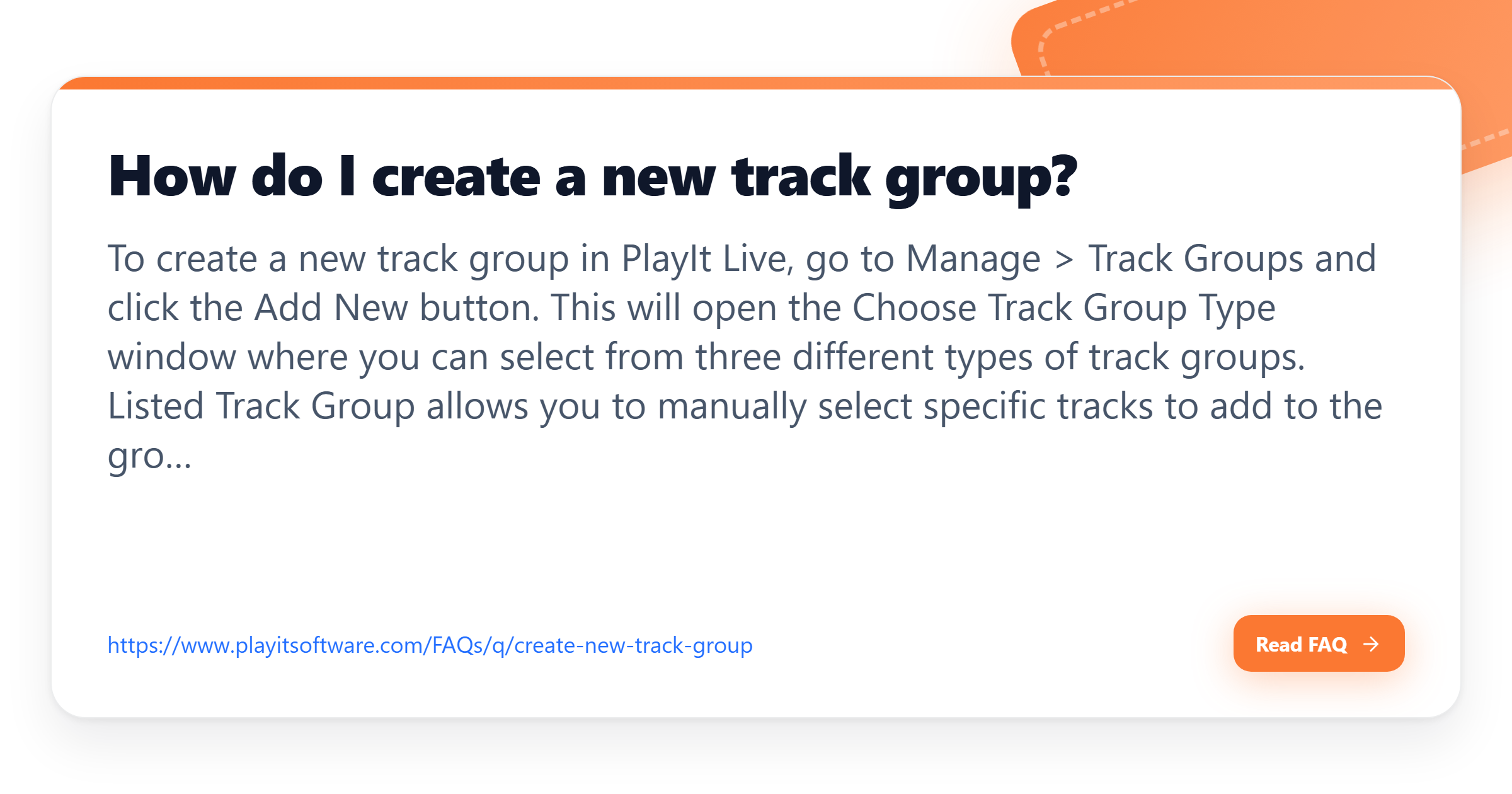 How do I create a new track group? - PlayIt Software