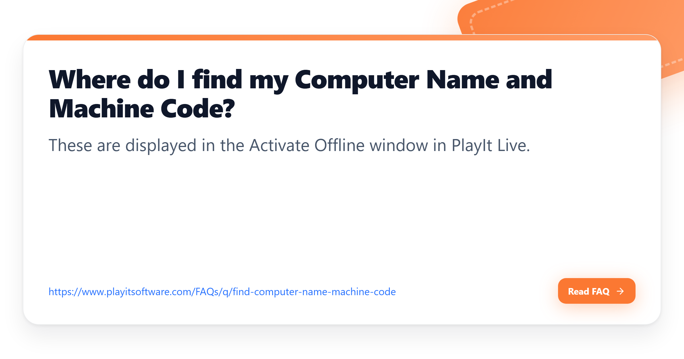 Where do I find my Computer Name and Machine Code? - PlayIt Software