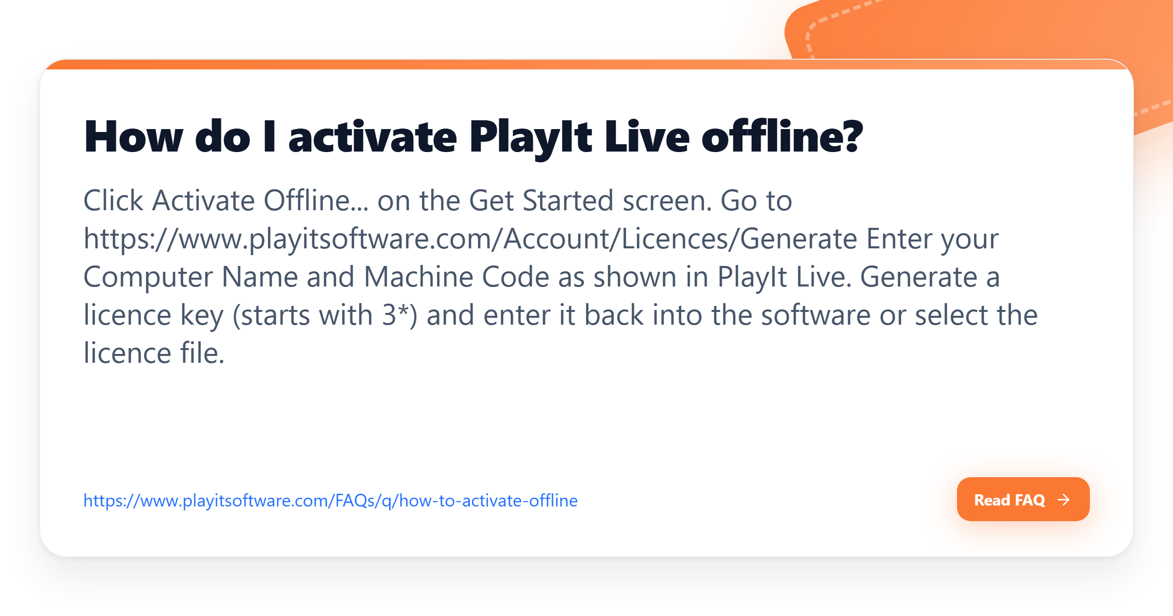 How do I activate PlayIt Live offline? - PlayIt Software