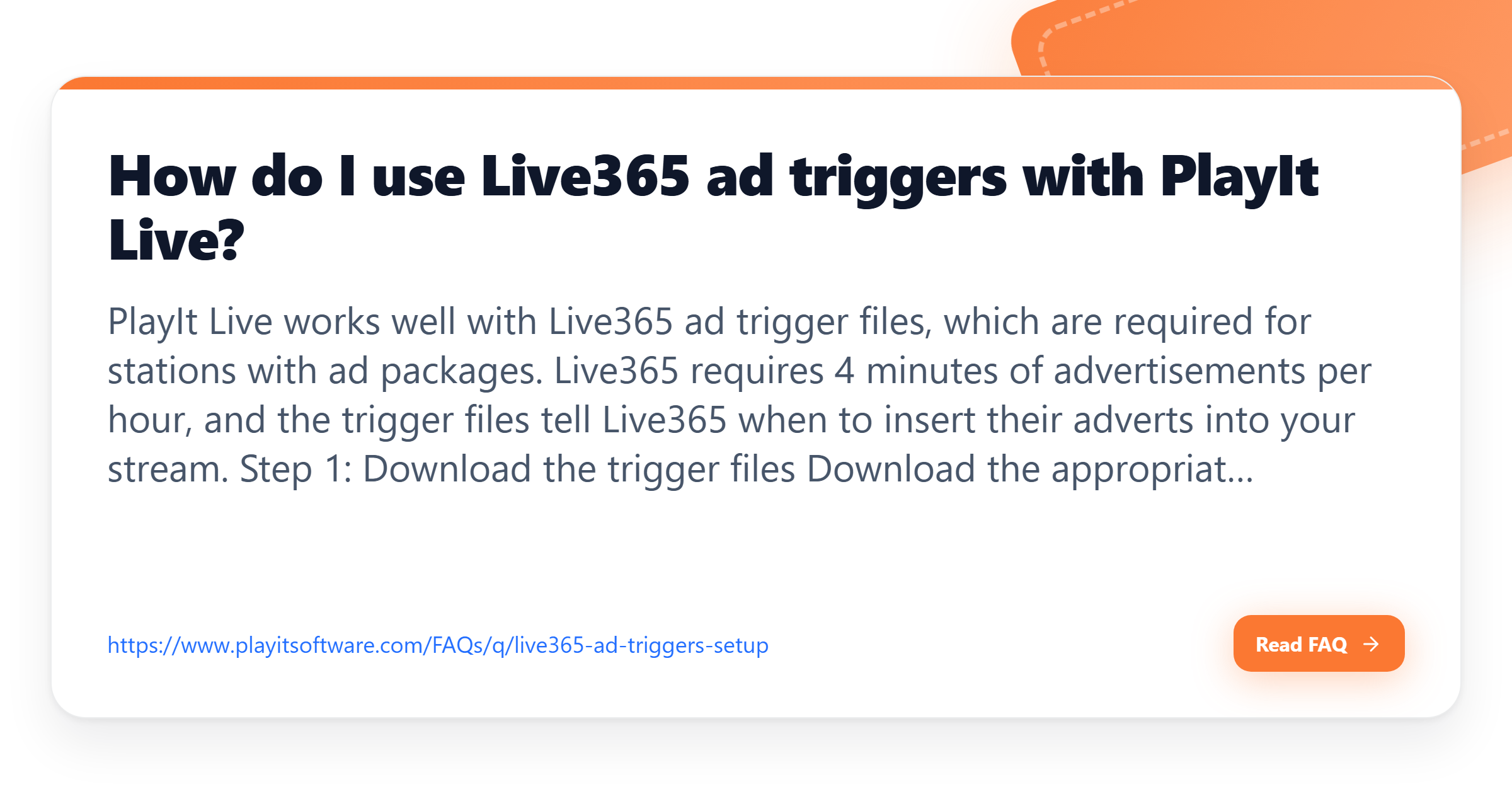 How do I use Live365 ad triggers with PlayIt Live? - PlayIt Software