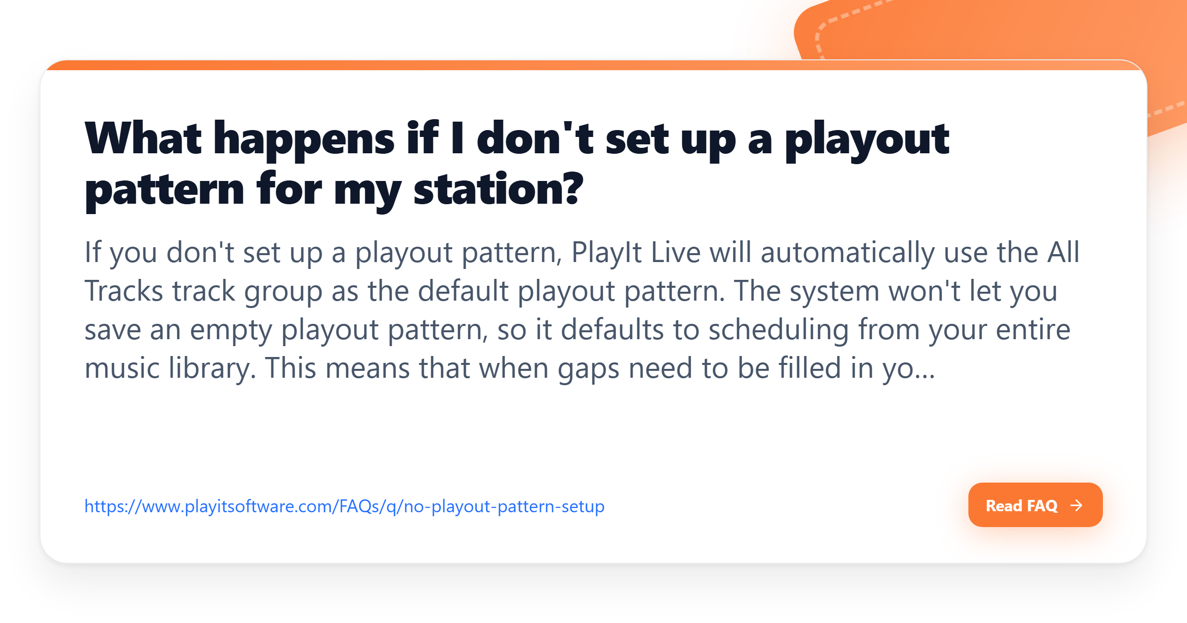 What happens if I don't set up a playout pattern for my station ...