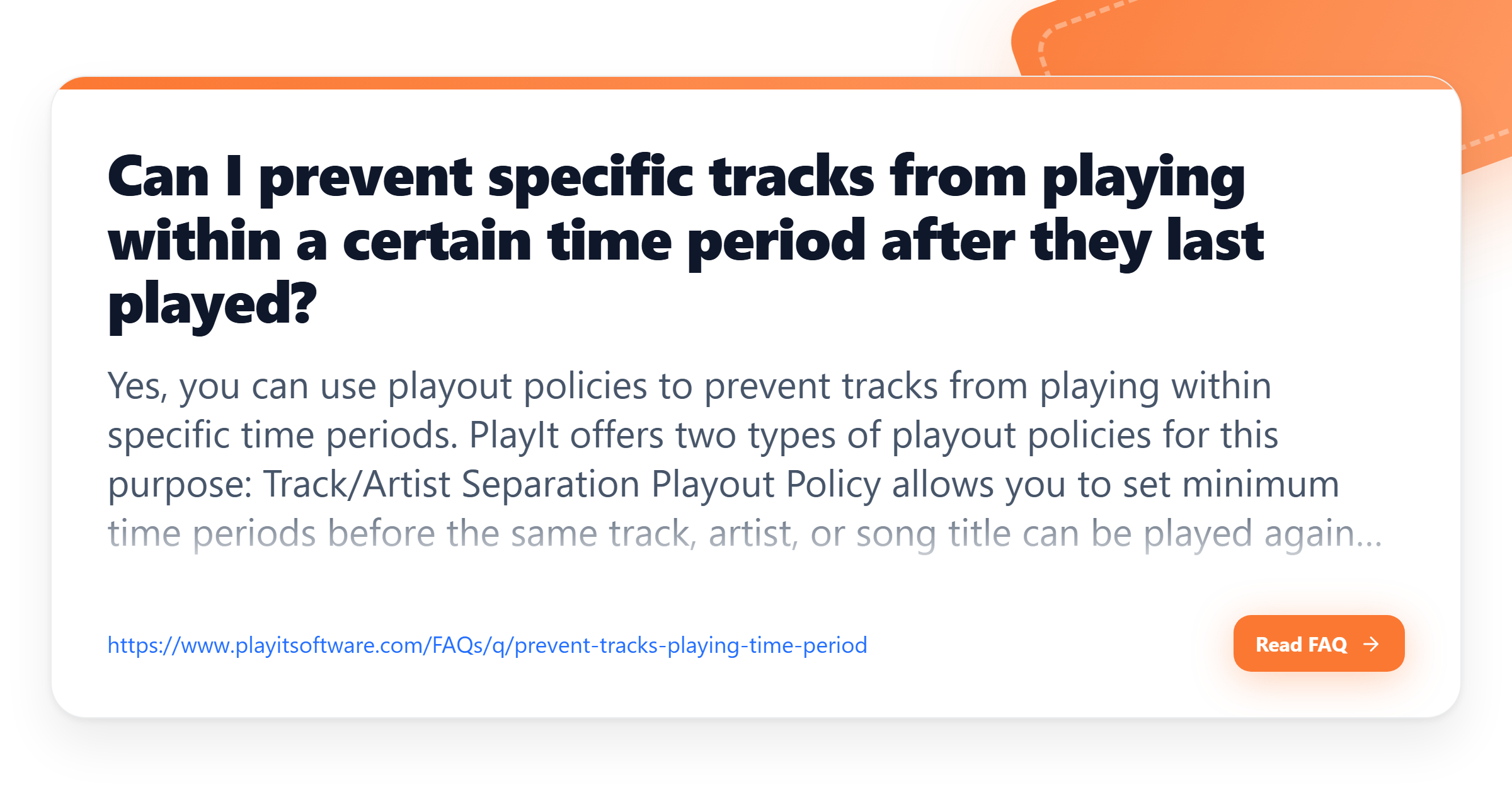 Can I prevent specific tracks from playing within a certain time period ...