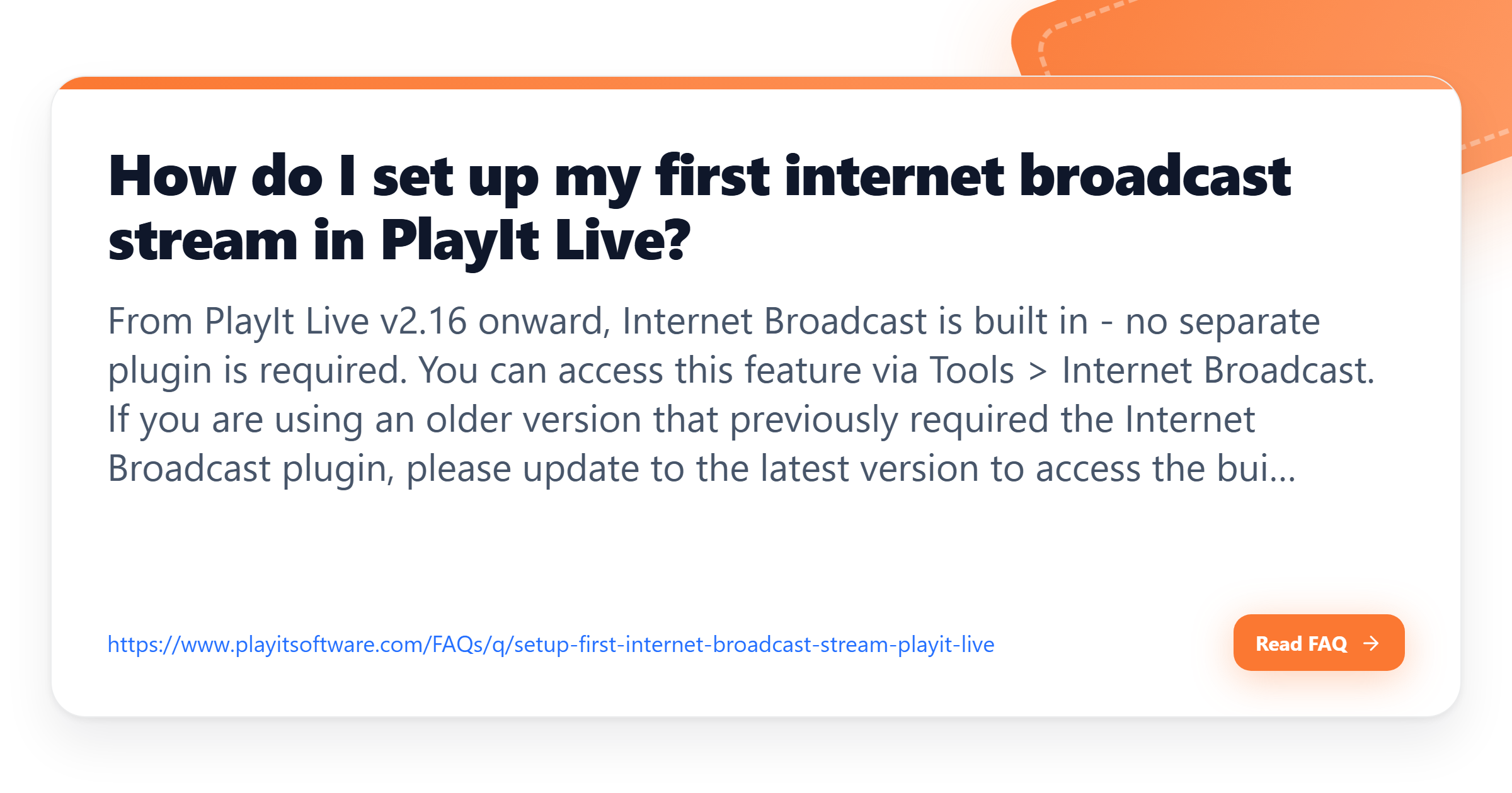 How do I set up my first internet broadcast stream in PlayIt Live ...