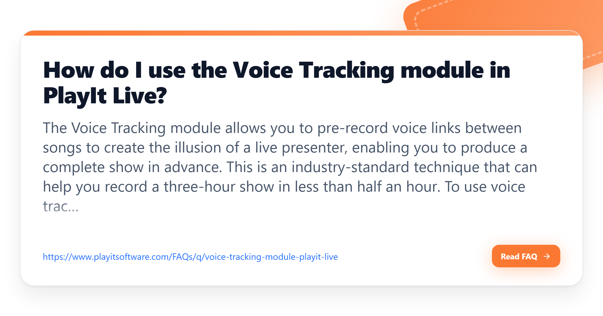How do I use the Voice Tracking module in PlayIt Live? - PlayIt Software
