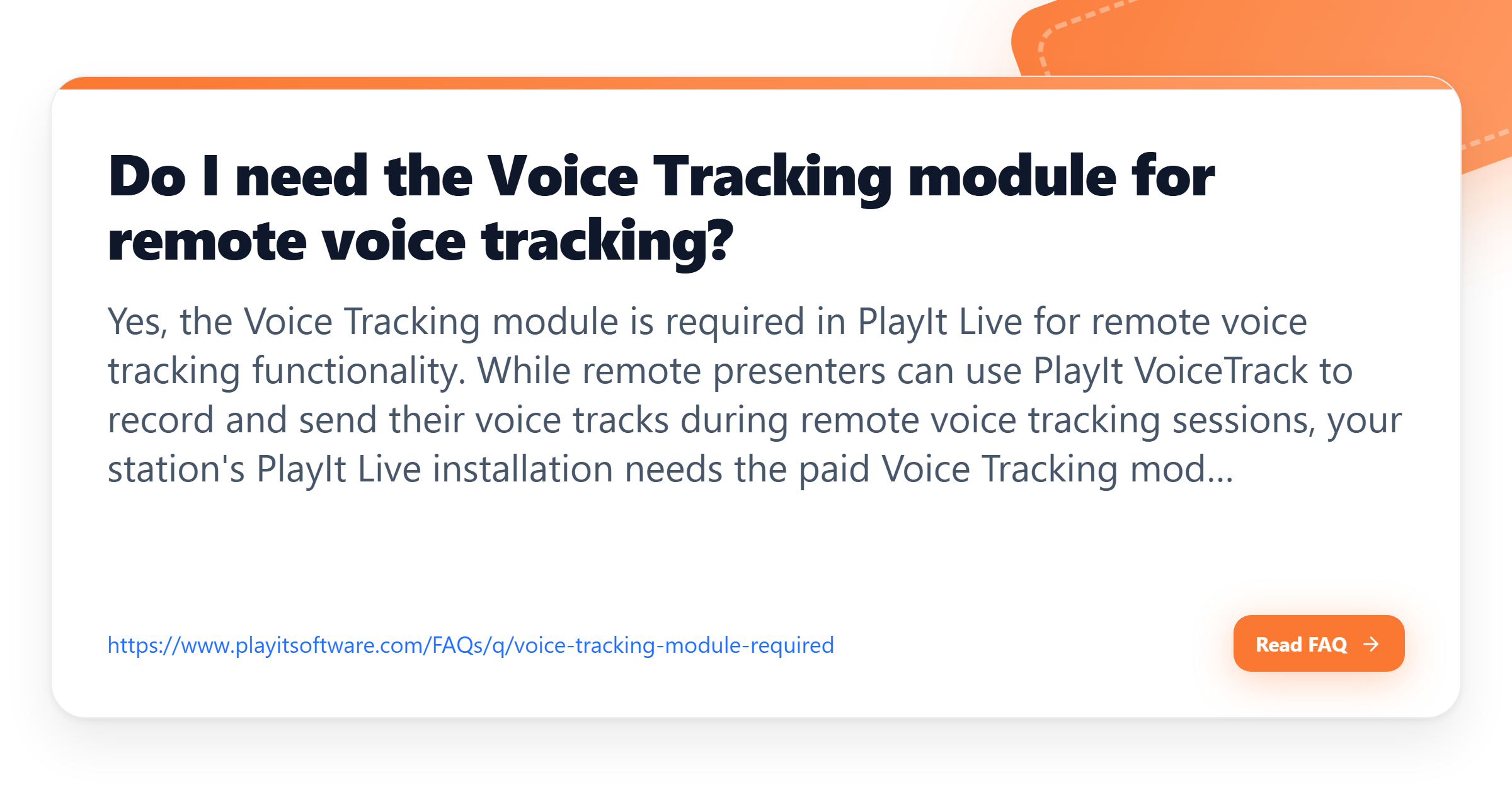 Do I need the Voice Tracking module for remote voice tracking? - PlayIt ...