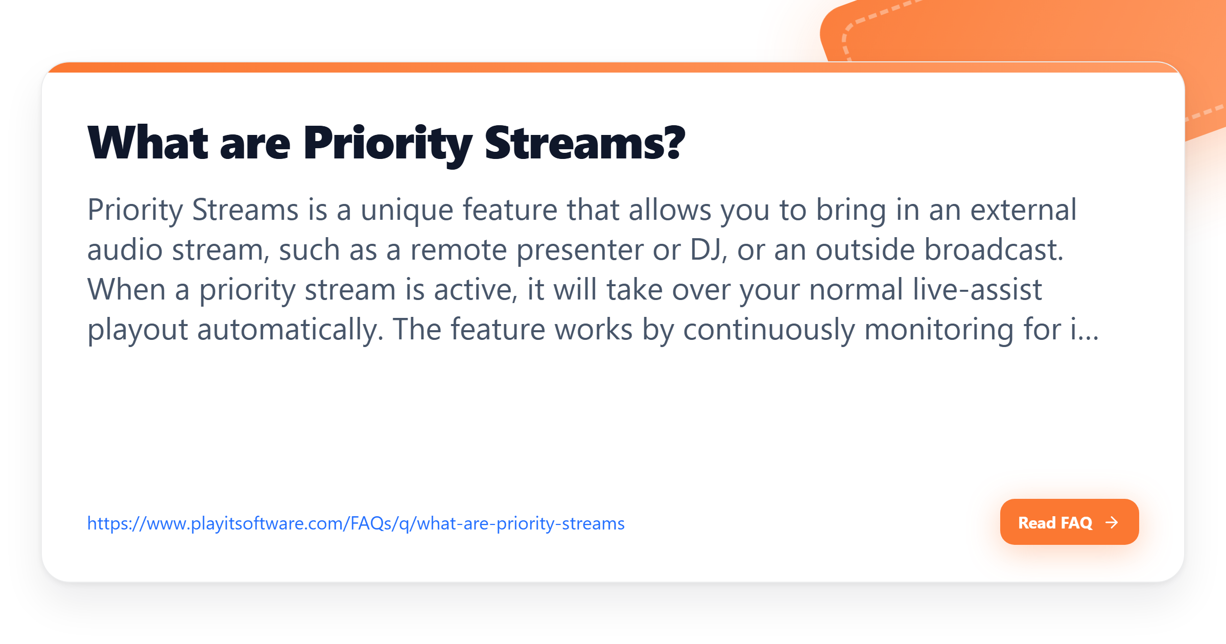 What are Priority Streams? - PlayIt Software