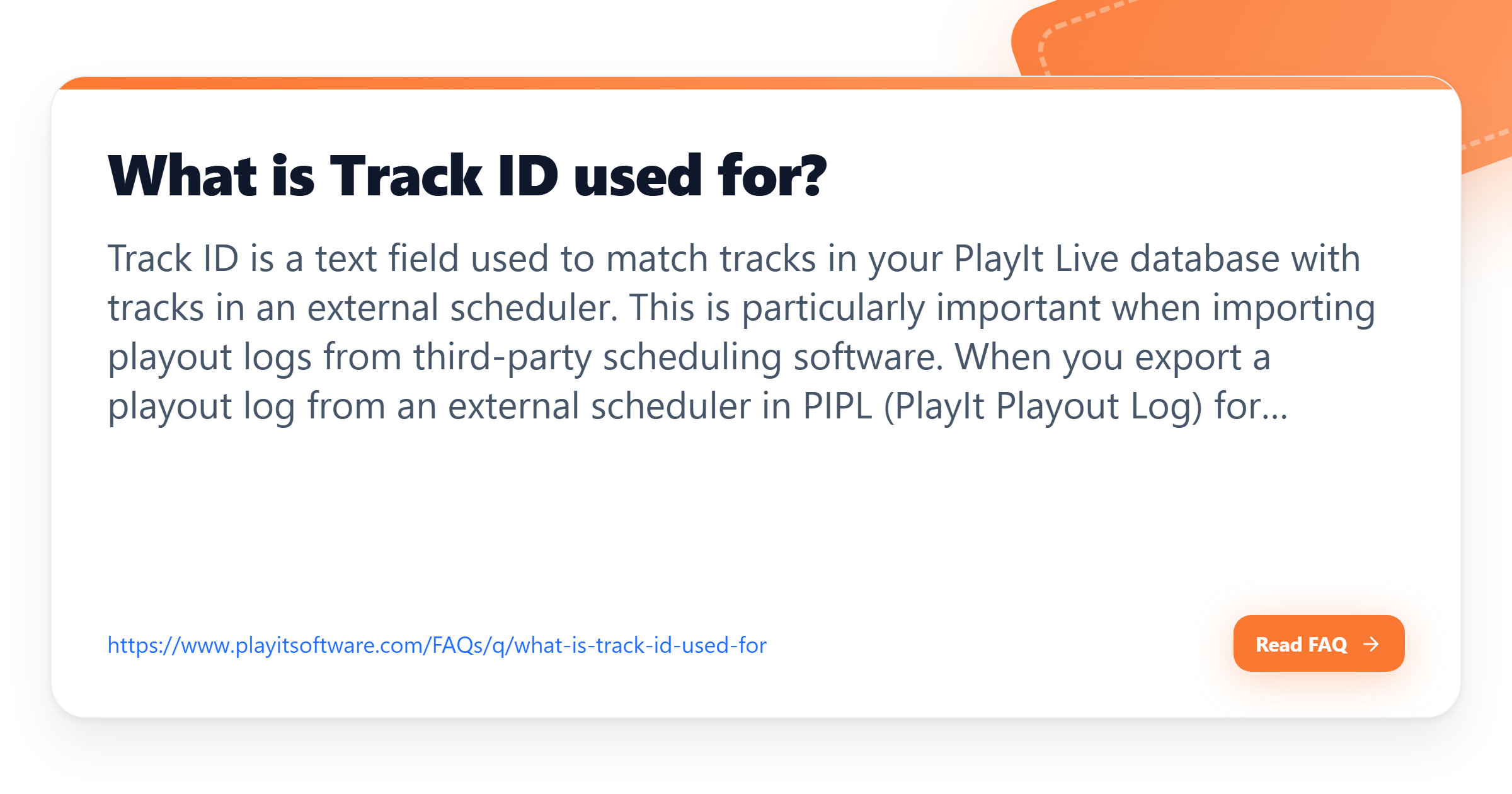 Using Track Id What is Track ID used for? - PlayIt Software